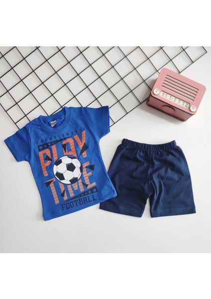 Play Time Yazılı Top Desenli Erkek Çocuk Şortlu Takım 1-4 Yaş fiyatları