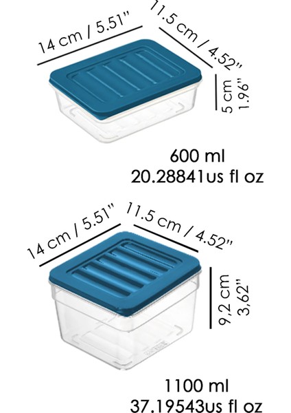 8'li Mikrodalga Uyumlu Organizer Set Düzenleyici Gıda Erzak Saklama Kabı Derin ve Sığ S Mavi modelleri