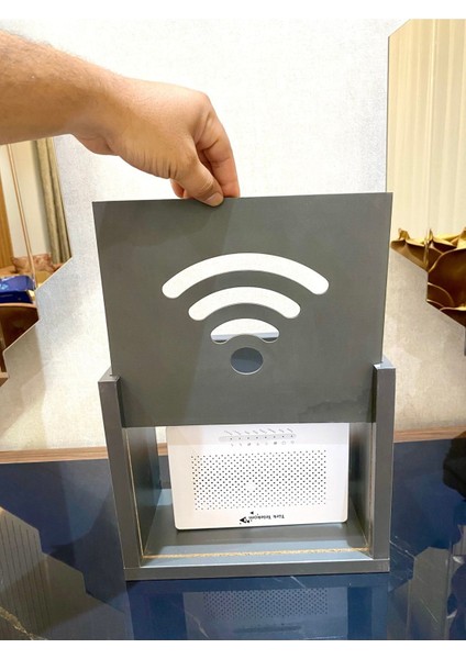 Antrasit Renkli Duvar Modem ve Wifi Saklama Kutusu, Düzenleyici Tasarım