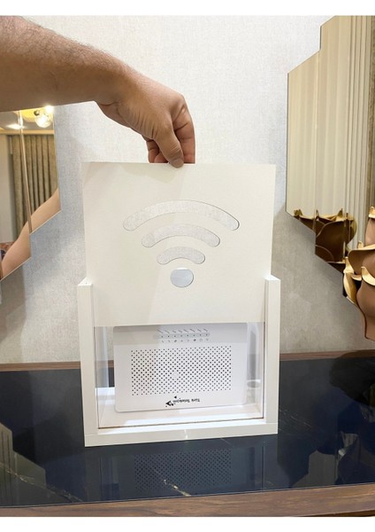 Beyaz Renk Modem ve Wi-Fi Saklama Kutusu, Duvar Düzenleyici, Pratik ve Şık Tasarım modelleri