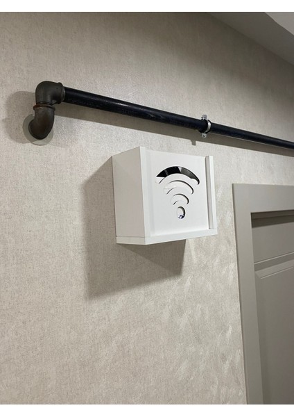 Beyaz Renk Modem ve Wi-Fi Saklama Kutusu, Duvar Düzenleyici, Pratik ve Şık Tasarım
