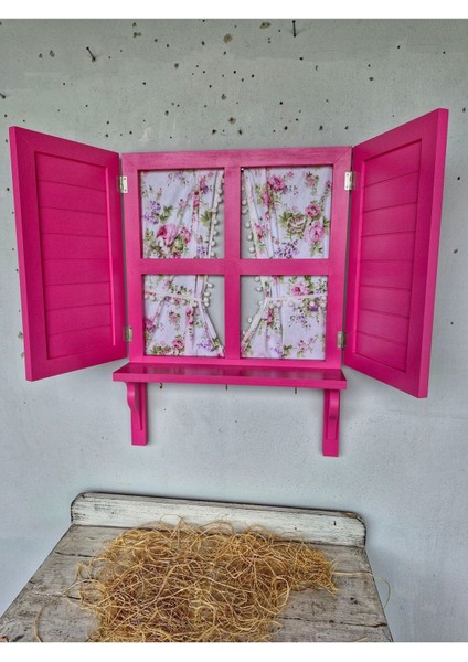 El Boyaması Ahşap Pencere Seti, Perde ve Bahçe Dekoru Için Ideal Seçenek