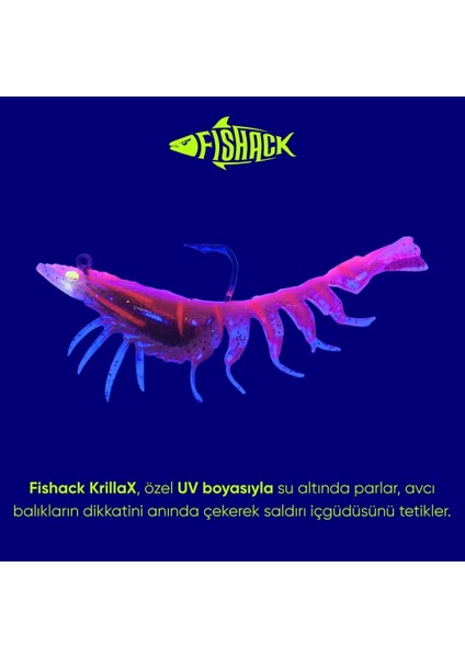 Silikon Karides Yem - 7g 75MM - Fishack Krillax - Uv Boyalı - Candy Shrimp indirimleri