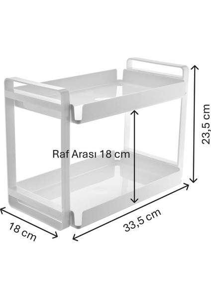 İki Katlı Büyük Sert Plastik Makyaj ve Takı Organizeri Beyaz modelleri