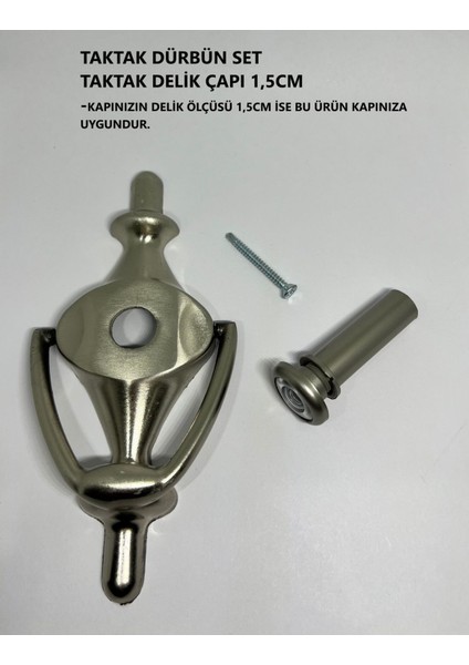Saten Renkli Çelik Kapı Taktağ Dürbün Seti, Şık ve Dayanıklı Tasarım