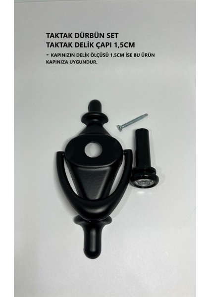Dürbünlü Çelik Kapı Kumru Model Taktak Tokmağı 1,5cm Siyah