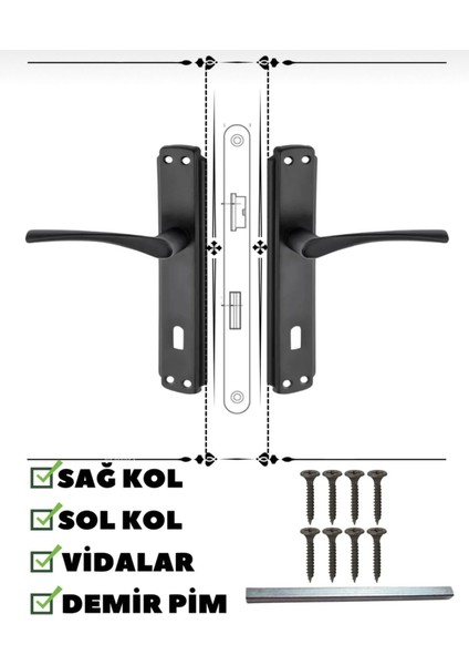 Siyah Aynalı Modern Kapı Kolu, Şık ve Dayanıklı Tasarım