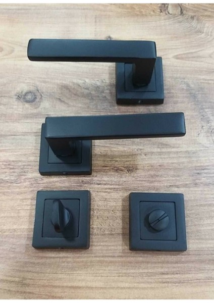 Kare Rozetli Siyah Kapı Kolu, Wc ve Kapılar Için Şık ve Dayanıklı Tasarım fırsatları