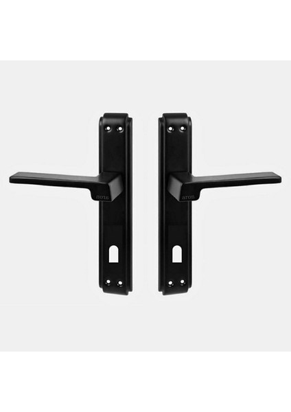 Aynalı Oda Kapı Kolu Mat Siyah Takım (Ön ve Arka Yüz)