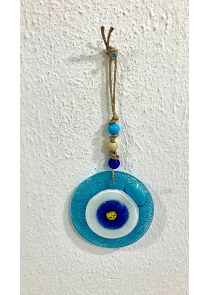 El Yapımı Baloncuklu Açık Mavi Nazar Boncuğu Balkon Süsü 10 cm fiyatları