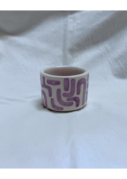 Arche Ceramic El Yapmı Seramik Fincan - Çizgiler - Mor - 60 ml - Tekli fiyatları
