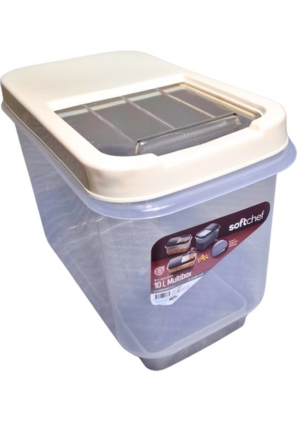 10 Litre Büyük Boy Şeffaf Sürgülü Kapaklı Saklama Kabı | Hava Almayan Erzak, Kuru Gıda, Bakliyat, Un, Pirinç Depolama Kutusu | Mutfak ve Kiler Düzenleyici fiyatları