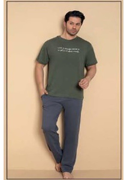 Erkek Bisiklet Yaka Kısa Kol Penye Pijama Takımı 6133 - 1 Adet modelleri