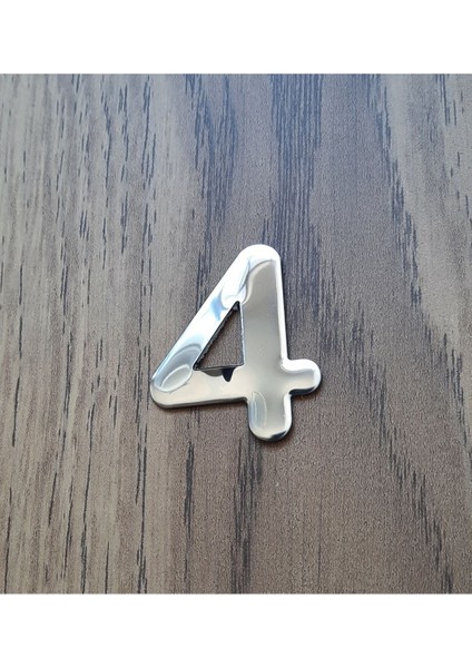 Krom Kapı Numarası 4.2 cm Kendinden Yapışkanlı, Şık ve Dayanıklı Tasarım