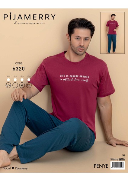 Erkek Bisiklet Yaka Kısa Kol Penye Pijama Takımı 6320 - 1 Adet fiyatları