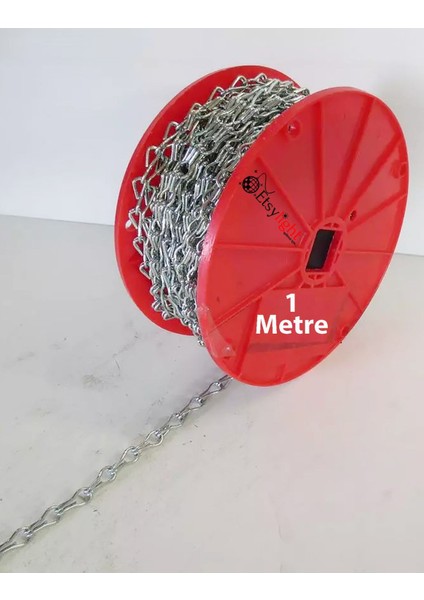 Nikel Renk Florasan ve Zincir, 1 Metre, Çeşitli Dekoratif Kullanım Için Hazır