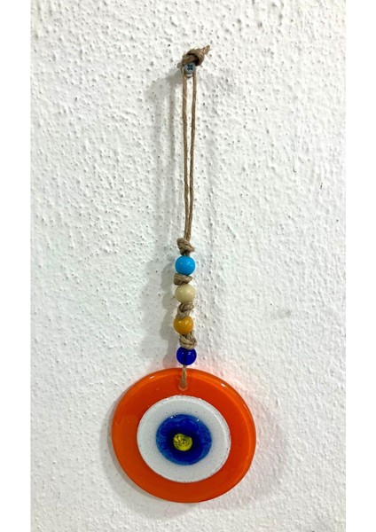 El Yapımı Turuncu Nazar Boncuğu Balkon ve Duvar Dekoru, 10 cm modelleri