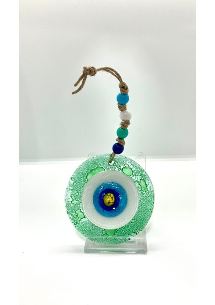 El Yapımı Yeşil Nazar Boncuğu Balkon ve Duvar Süsü, 10 Cm, Şık Dekorasyon. fiyatları