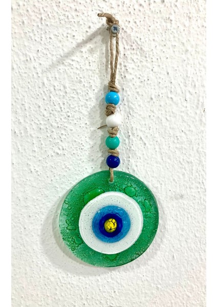El Yapımı Yeşil Nazar Boncuğu Balkon ve Duvar Süsü, 10 Cm, Şık Dekorasyon. modelleri
