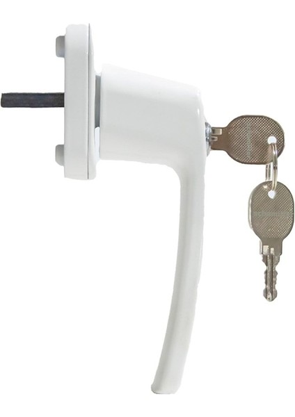 Beyaz Tek Taraflı Kilitli Kapı ve Pencere Kolu, Şık ve Güvenli Tasarım