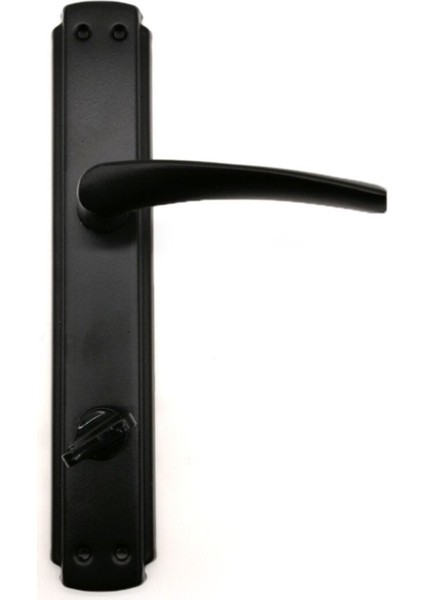 Şık Siyah Aynalı Mat Banyo ve Wc Kapı Kolu, Sağ Açılım Uyumlu