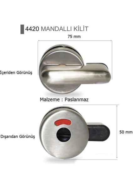 Kompakt 13 mm Paslanmaz Kapı Kilidi, Mandallı, Dayanıklı ve Şık Tasarım fiyatları