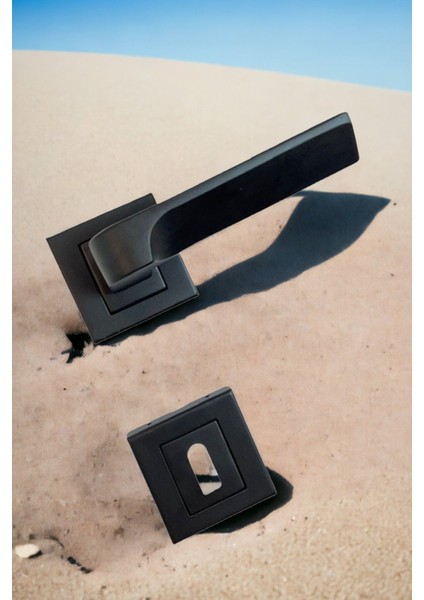 Paslanmaz Çelik Siyah Kare Kapı Kolu ve Kilit Seti, 40 mm fiyatları