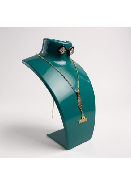 Akrilik Turkuaz Kolye Tutucu 14X21 Cm, Çok Renkli ve Şık Tasarım