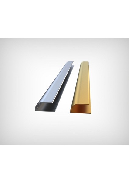Gümüş Gri Renkli Laminant Parke Oval U Bitim Profili 90CM
