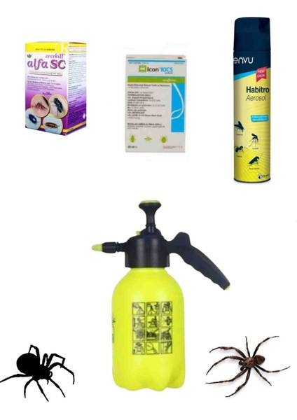 Örümcek Ilaçlama Seti/averkill 50ML-İCON 25ML Bayer Aerosol 275ML-2LT Pompa