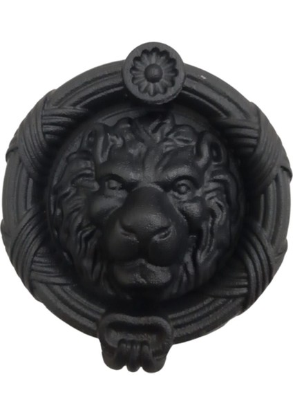El Işçiliği Demir Aslan Figürlü Kapı Zili ve Tokmağı Seti