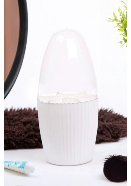 7 Bölmeli Döner Takı ve Makyaj Düzenleyici, Beyaz, İkili Set fırsatları