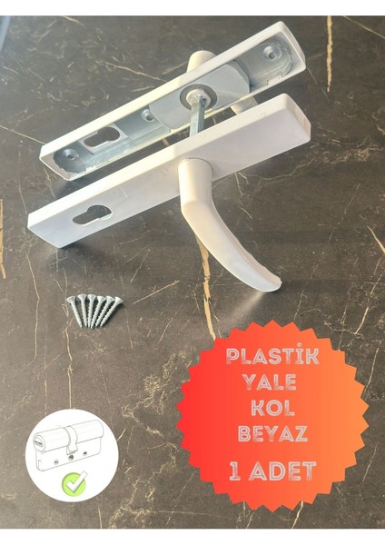 Beyaz Pvc Kapı Kolu, Balkon, Tuvalet, Banyo, Barel Yuvalı, 1 Adet