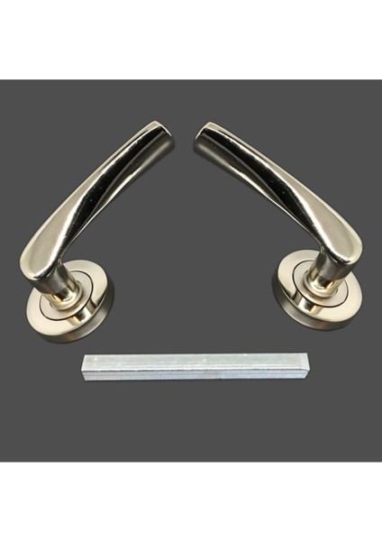 Nikel Kaplama Kapı Kolu Seti, Iç ve Dış Kullanım, 2 Parça fiyatları
