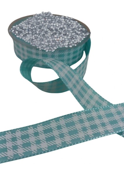 Tafta Ekoseli Kurdele 25 mm Mint 1 Metre fiyatları