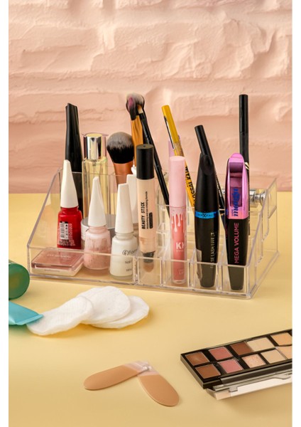 Büyük Boy Kozmetik Düzenleyici, Makyaj Kalemlik, Ruj ve Oje Saklama Kutusu