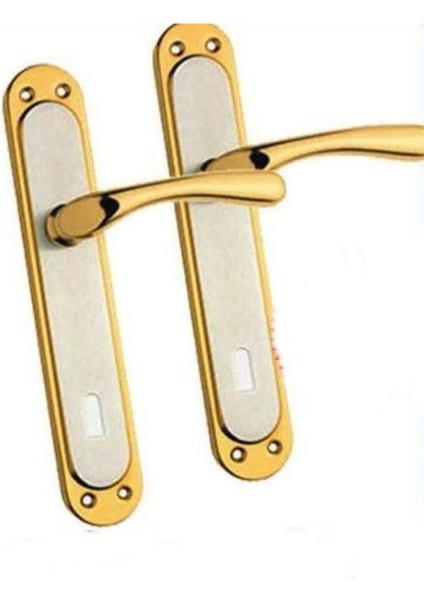 Şık ve Dayanıklı Oda Kapı Kolu Seti, Saten Altın Renk Seçeneğiyle.