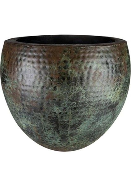 Fabian Mistik Yeşil Metal Saksı 30*26CM