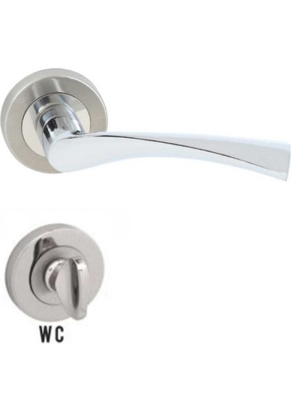 Yuvarlak Paslanmaz Çelik Kapı Kolu, Nikel Saten, Banyo ve Wc Için Uygun fiyatları