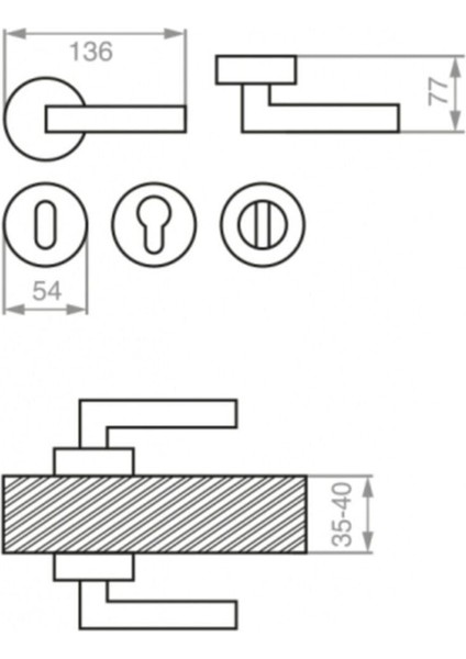 Yuvarlak Paslanmaz Çelik Kapı Kolu, Nikel Saten, Banyo ve Wc Için Uygun fırsatları