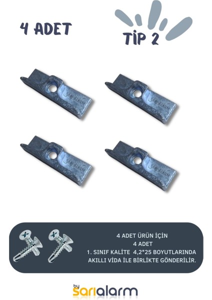 Pvc Kapı ve Pencere Ispanyolet Karşılığı Seti, 4 Adet, Dayanıklı ve Pratik Kullanım