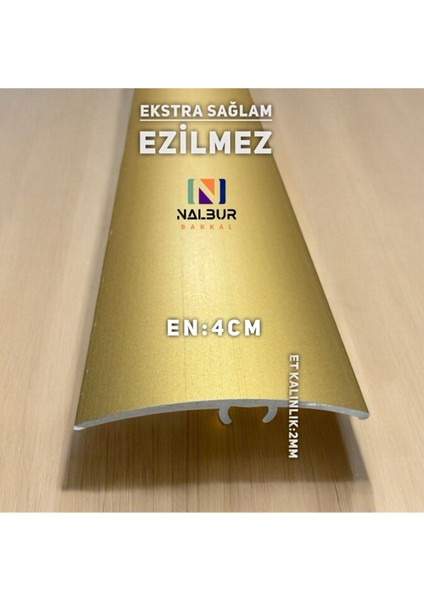 Geniş 4cm Sarı Alüminyum Kapı Eşik Profili, 80CM, Ekstra Kalın