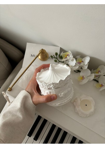 Beyaz Atlı Karınca Kutu ve Mum, Tüp Kibrit Hediyesi, %100 Soya Wax ile modelleri