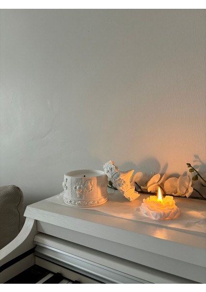 Beyaz Atlı Karınca Kutu ve Mum, Tüp Kibrit Hediyesi, %100 Soya Wax ile fırsatları