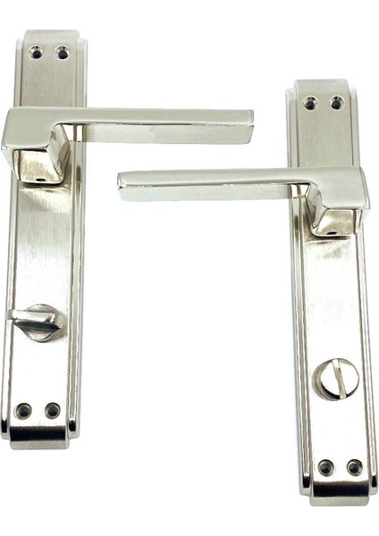 Nikel Saten Kapı Kolu, Aynalı, Sağ Yönlü, Şık ve Dayanıklı Tasarım