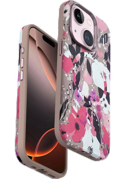 Onegif iPhone 14 Flower Series Magsafe Kapak - Pembe