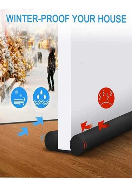 2 Adet Kapı Altı Izolasyon Bandı, Rüzgar ve Isı Koruyucu, Çift Taraflı Yalıtım