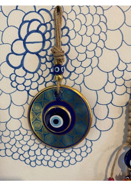 El Yapımı Cam Nazarlık, Altın Kaplama, Şık ve Renkli Dekoratif Obje