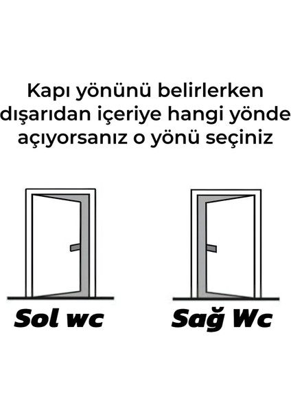 Kilitli Wc Kapı Kolu, Tuvalet ve Banyo, Sol Yön, 1 Takım modelleri