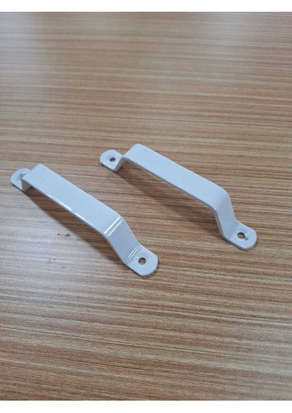 Iki Adet Beyaz Demir Doğrama Kapı Kulp, Üstten Vidalı, 96MM